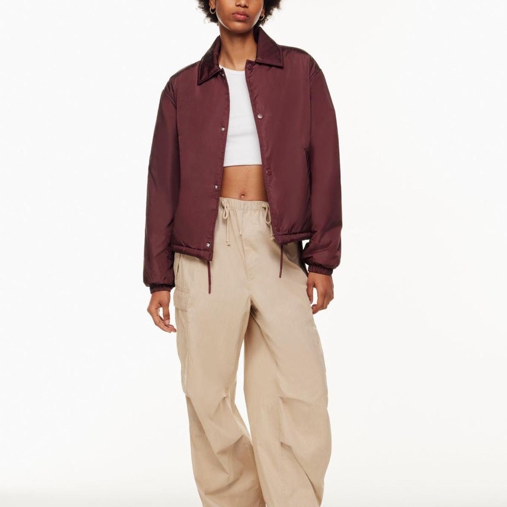 Aritzia Coaches Short Jacket - Merlot Size Medium